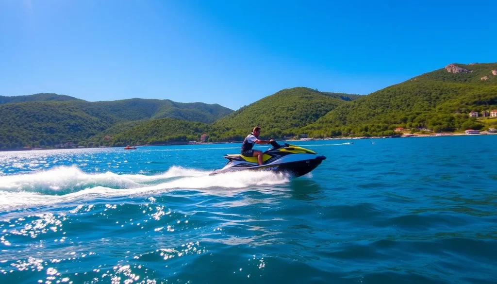 Image of a person jet skiing in Parga Image of a person jet skiing in Parga