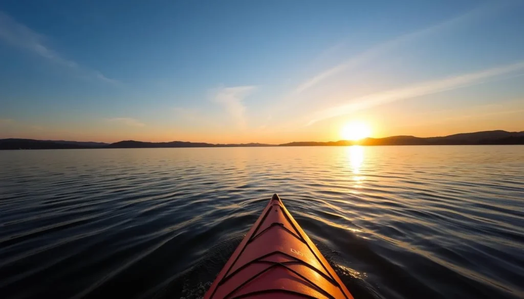 Image of a person kayaking in Richardson Bay Image of a person kayaking in Richardson Bay
