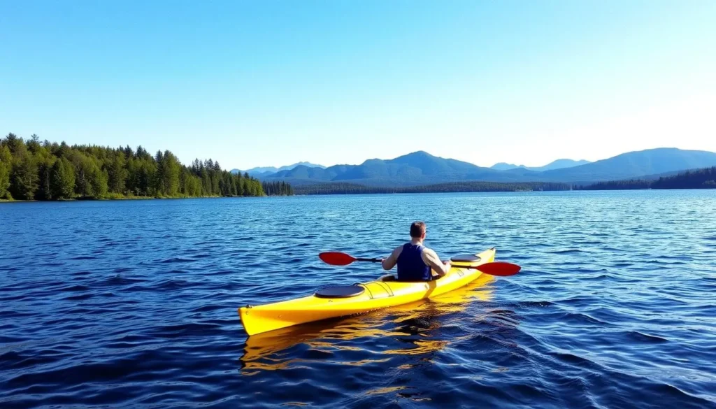 Image of a person kayaking on Lake Champlain