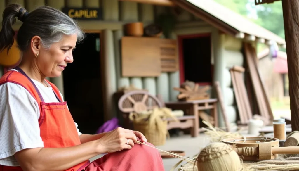 Image of a person learning a traditional craft at Homestead Heritage