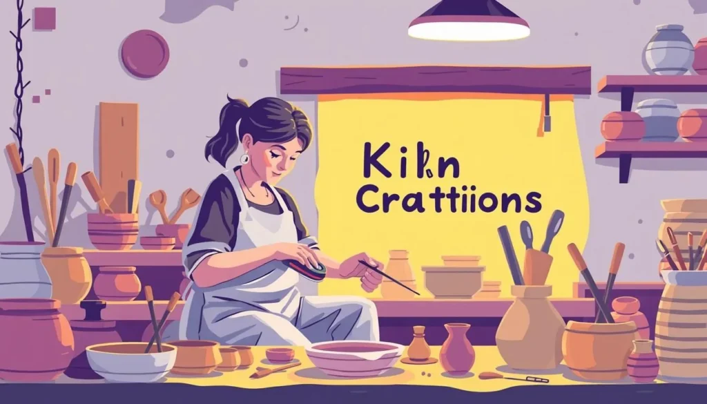Image of a person painting pottery at Kiln Creations