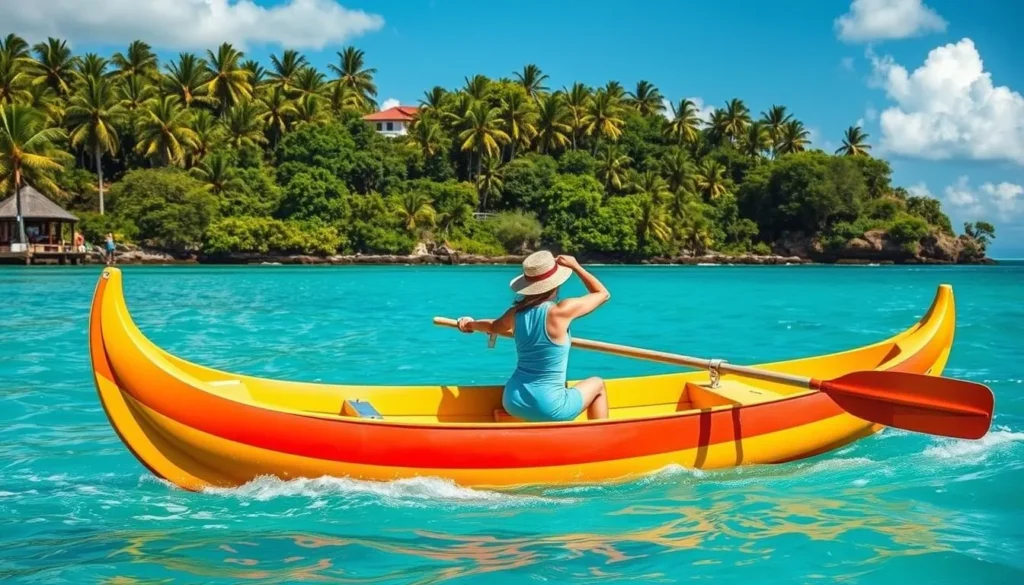 Image of a person pedaling a Caribbean Chili Boat in La Parguera's waters