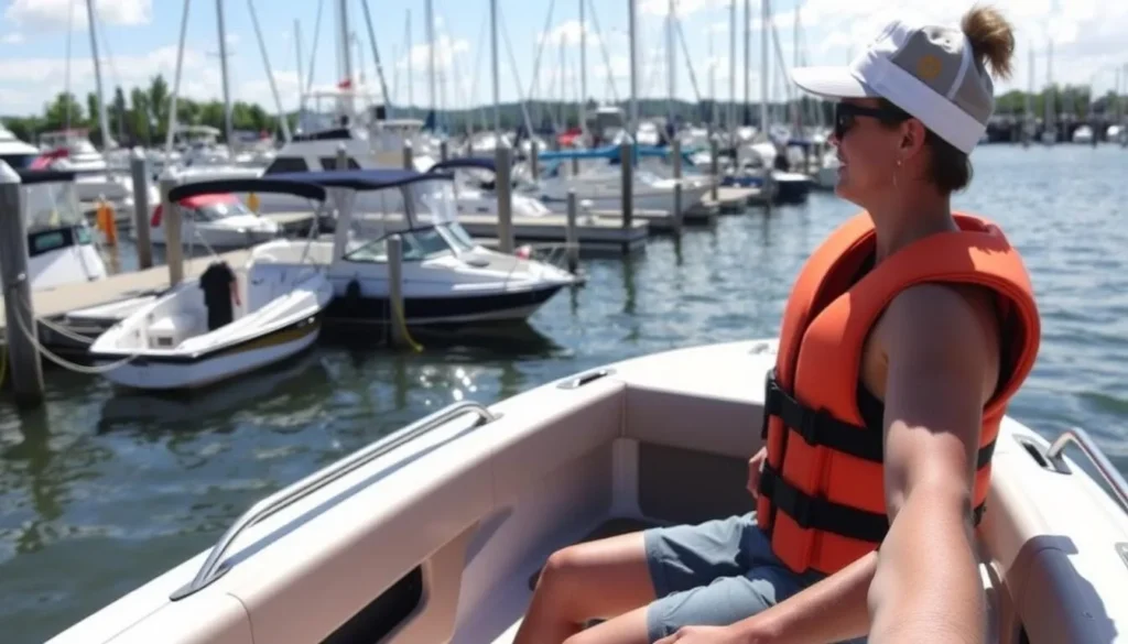 Image of a person renting a boat at Holmes Bend Marina
