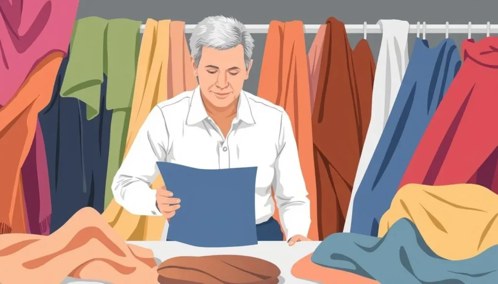 Image of a person undergoing a personal color analysis with different colored fabrics