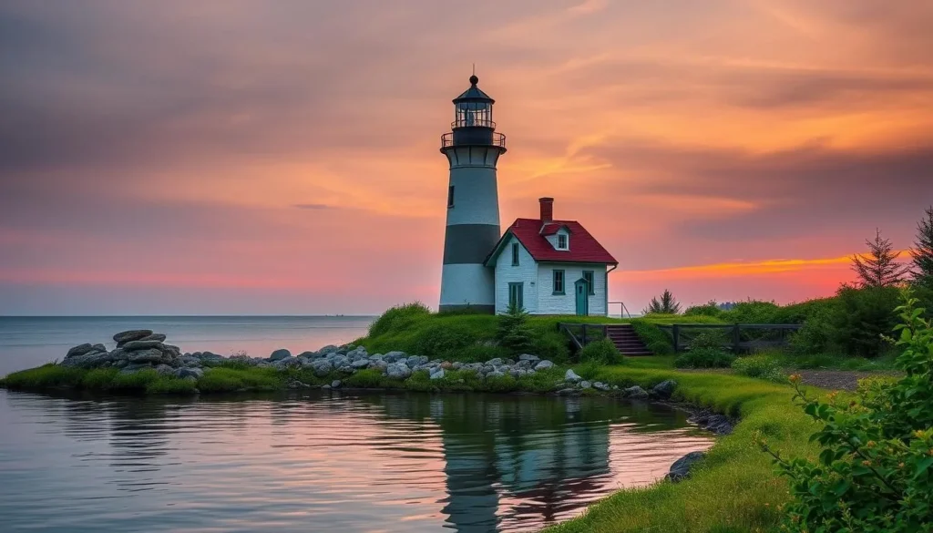 Image of a picturesque Lake Michigan lighthouse