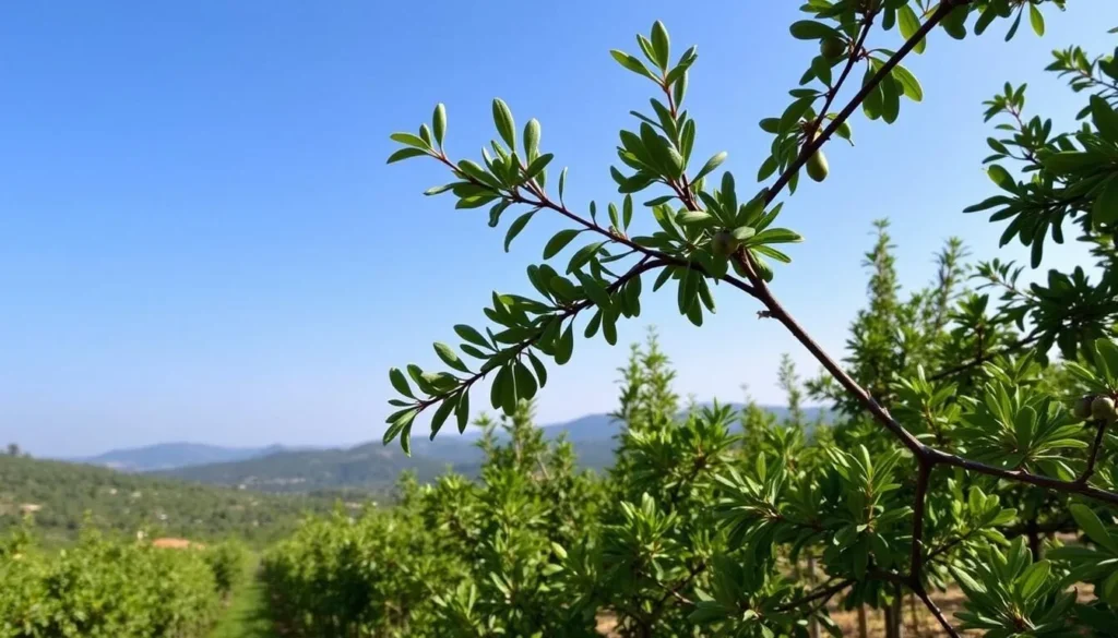 Image of a pistachio orchard on Aegina Island