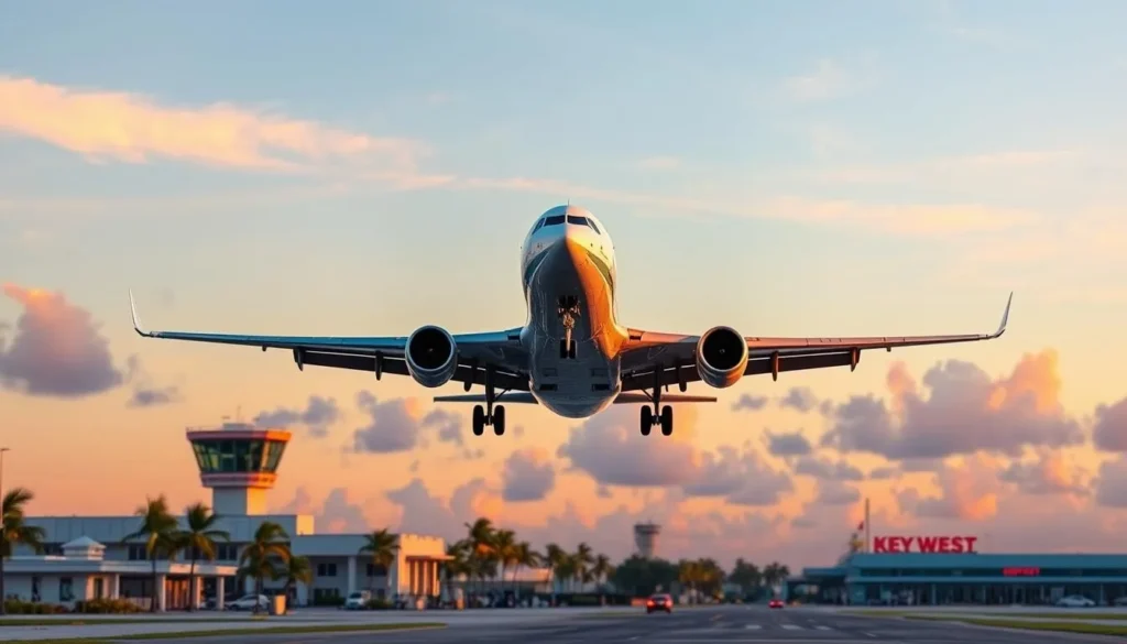 Image of a plane landing at Key West International Airport
