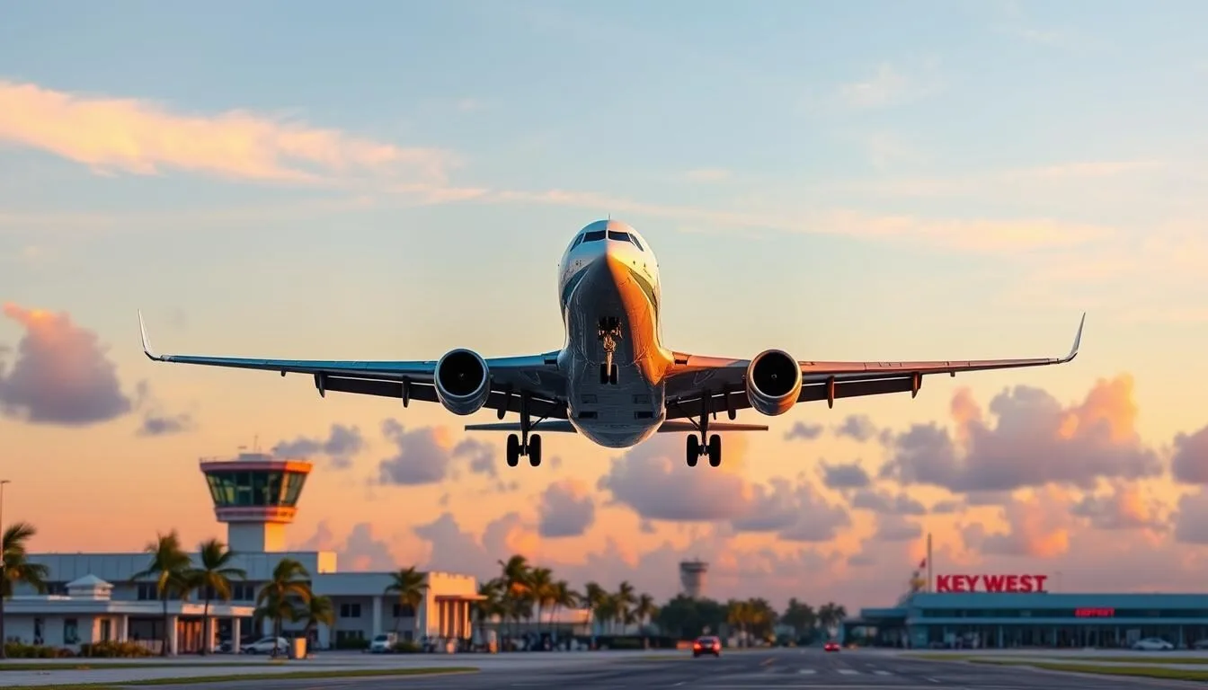 Image of a plane landing at Key West International Airport
