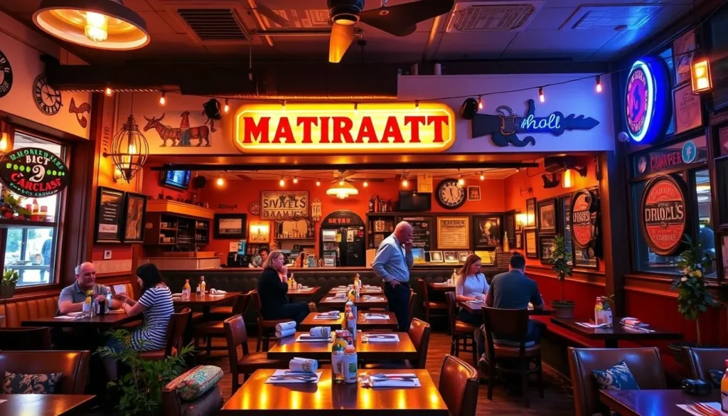Image of a popular local restaurant in Bloomington, Indiana, with a cozy atmosphere.
