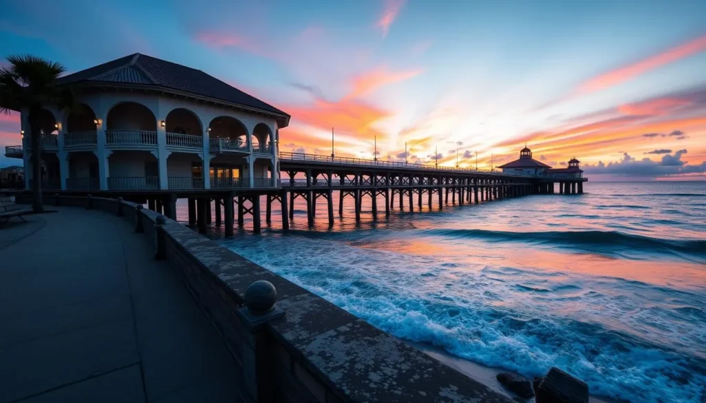 Image of a popular sunset viewing spot in Naples, such as the Naples Pier