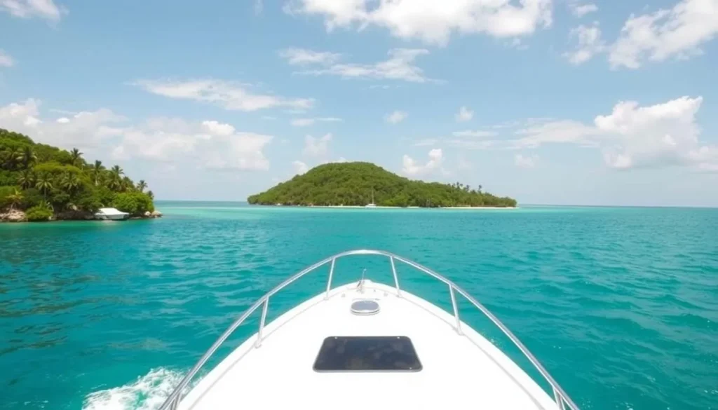 Image of a private boat charter approaching Culebra