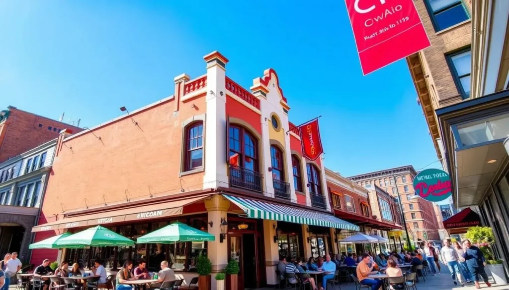 Image of a restaurant in downtown Utica