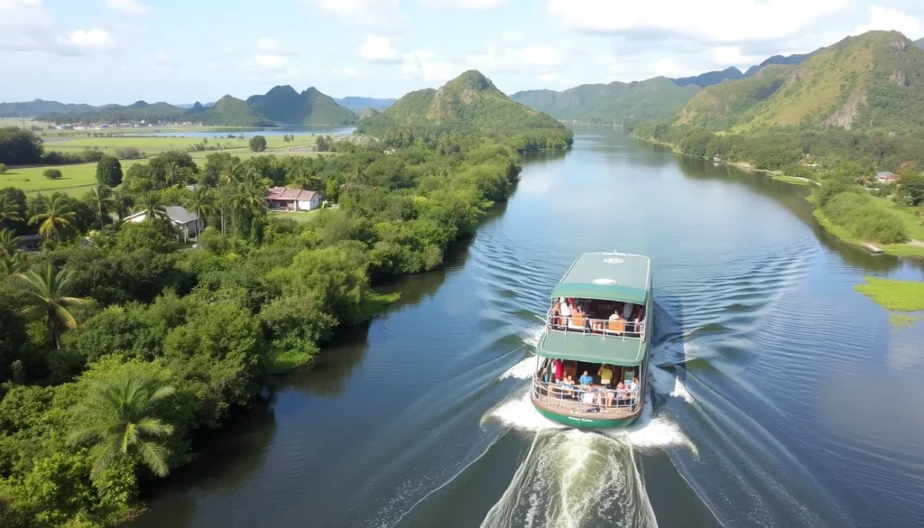 Image of a river boat cruise on Talofofo River