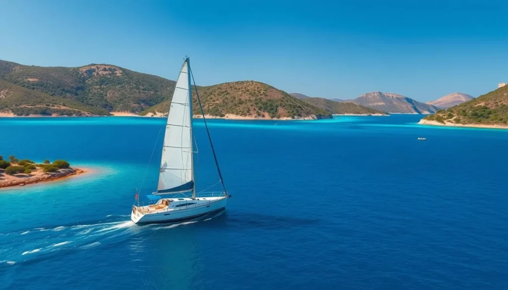 Image of a sailboat in the Argolic Gulf