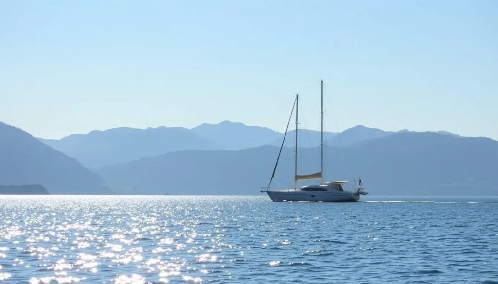 Image of a sailboat on the Strait of Juan de Fuca