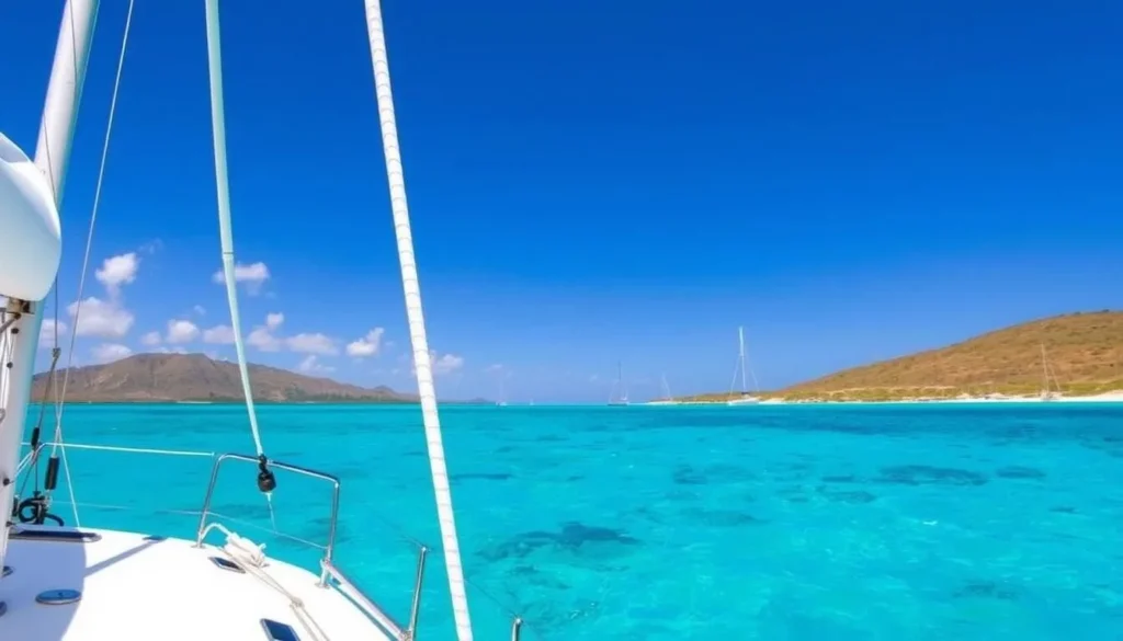 Image of a sailing tour at Runaway Beach, Antigua