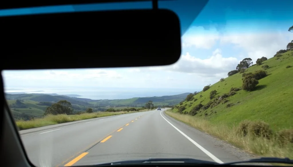 Image of a scenic drive along the South Gippsland Highway