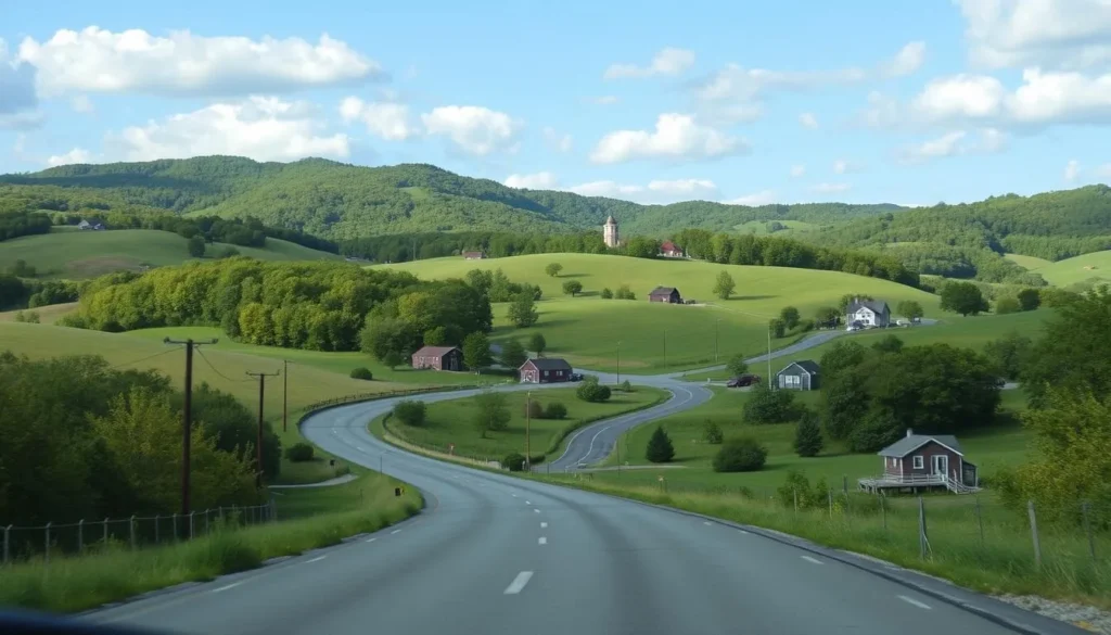Image of a scenic drive through Kentucky's countryside