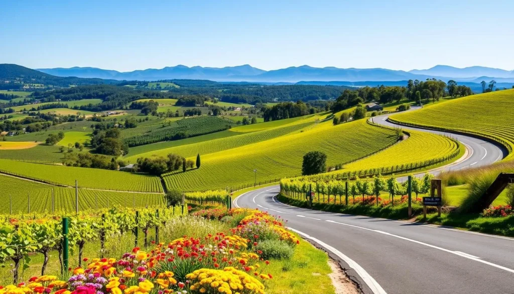 Image of a scenic drive through the Yarra Valley