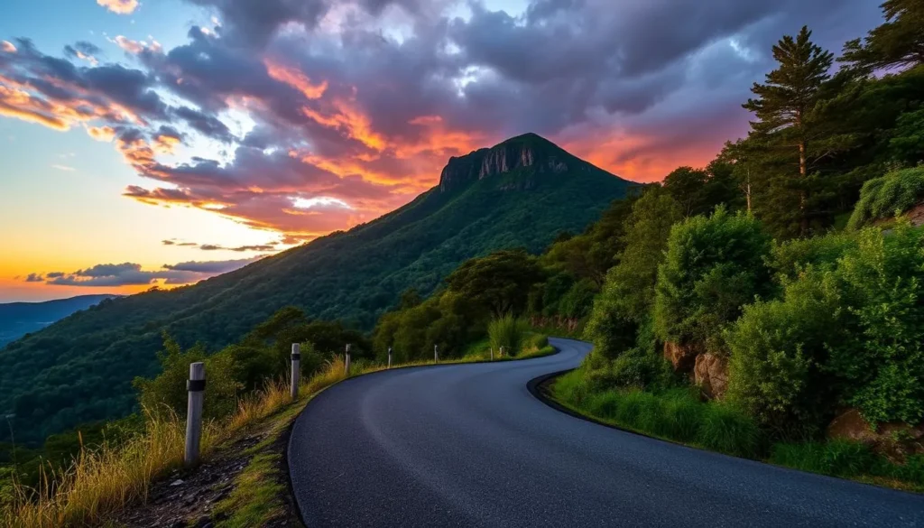 Image of a scenic road leading to Sugarloaf Mountain