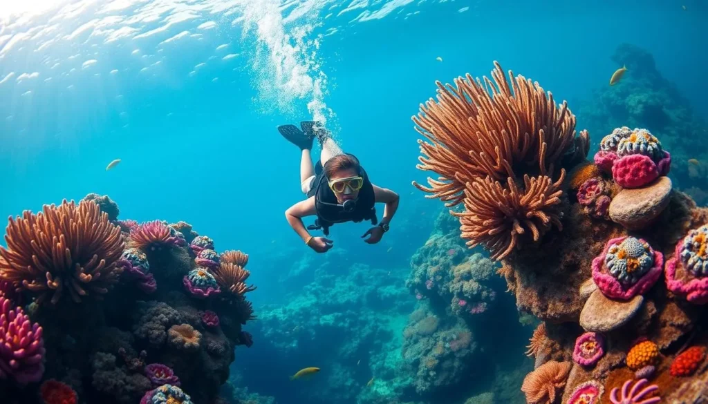 Image of a scuba diver exploring the underwater world of Corfu