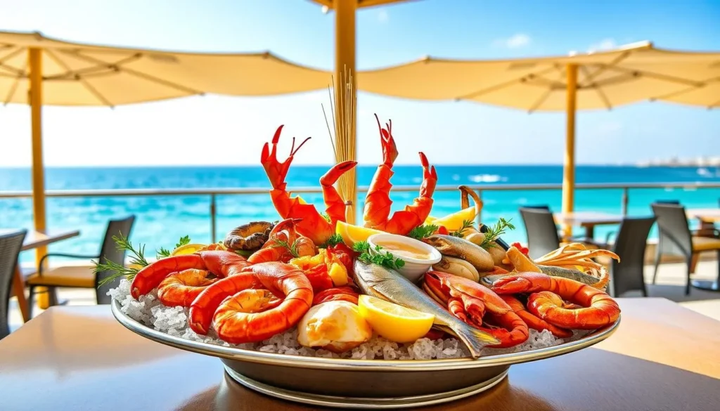 Image of a seafood platter at a restaurant along Al Khobar Corniche