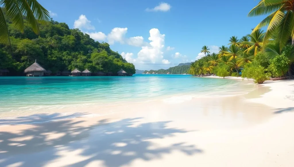 Image of a serene Comoros beach with crystal-clear waters and pristine sand