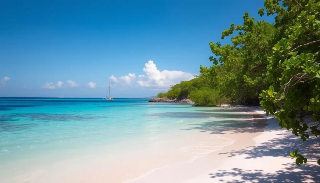 Image of a serene Curacao beach with turquoise waters and white sand