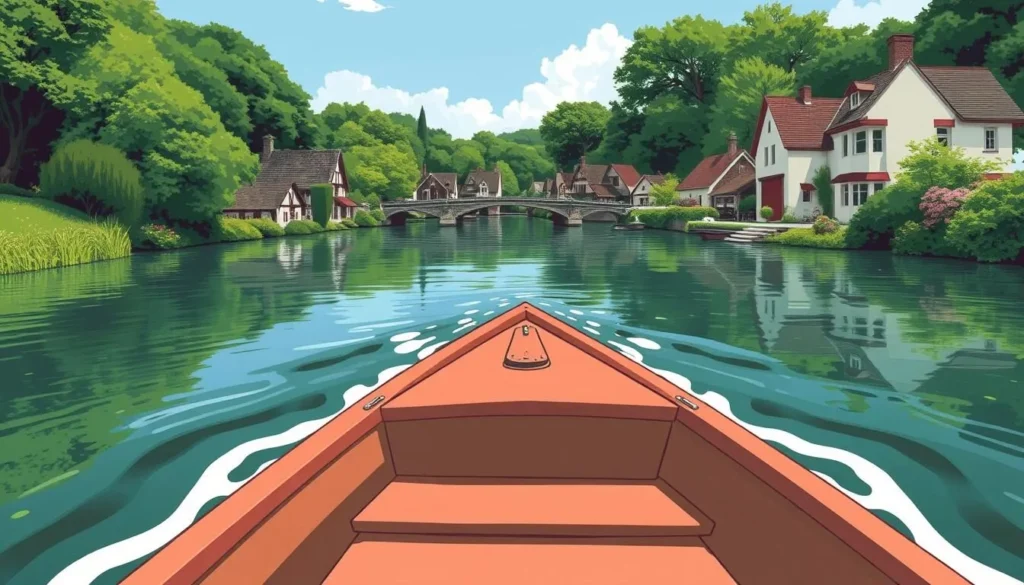 Image of a serene boat ride through the Hortillonnages