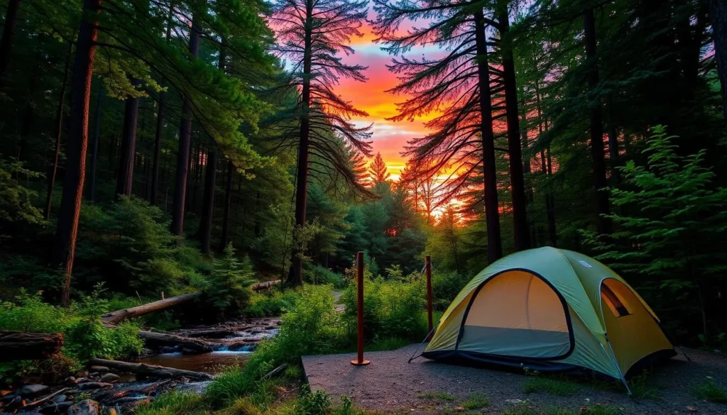 Image of a serene campsite in Daniel Boone National Forest
