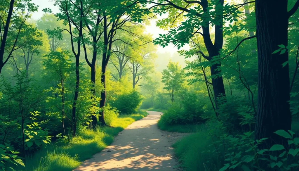 Image of a serene hiking trail in Eau Claire