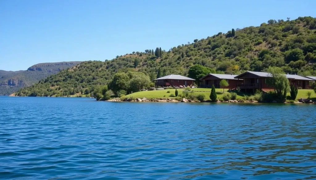 Image of a serene lodge on the shores of Lake Titicaca