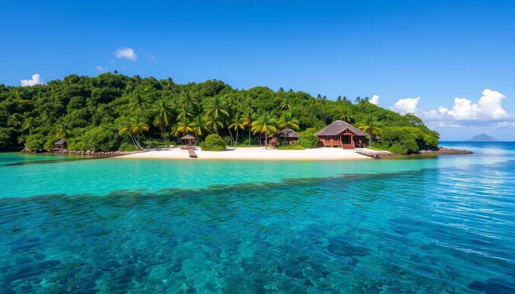 Image of a serene resort on South Gigante Island