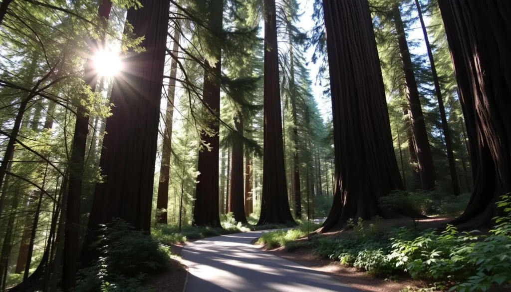Image of a serene trail in Armstrong Redwoods State Natural Reserve