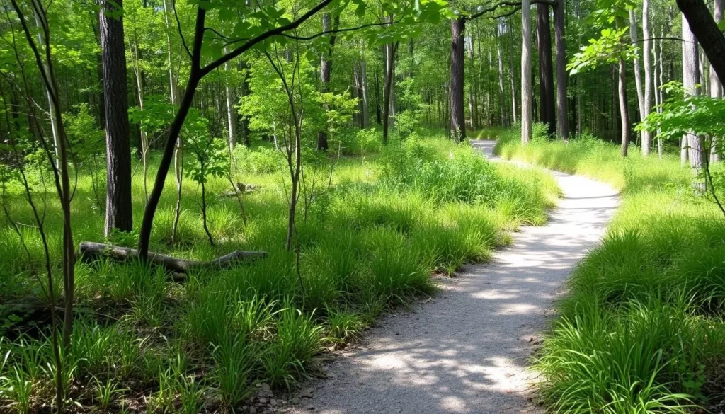 Image of a serene trail in the Cape Charles Natural Area Preserve