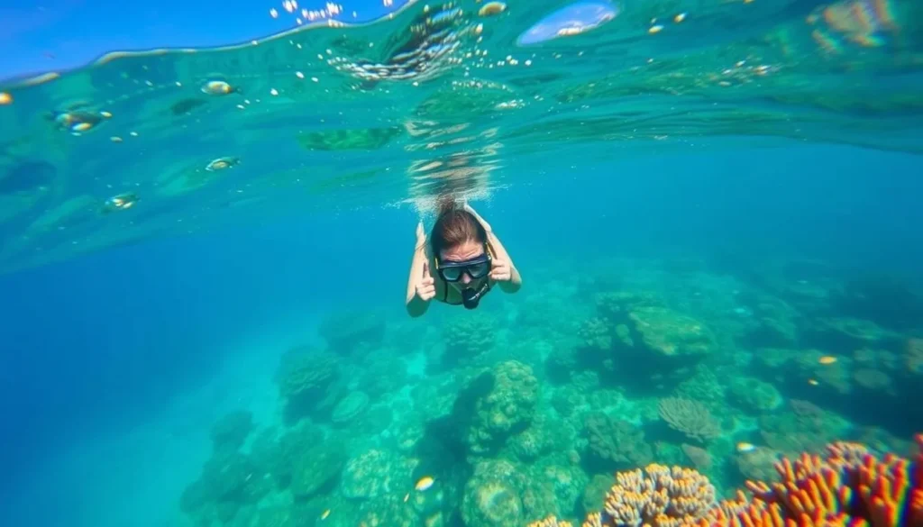 Image of a snorkeler exploring the underwater world of Jost Van Dyke