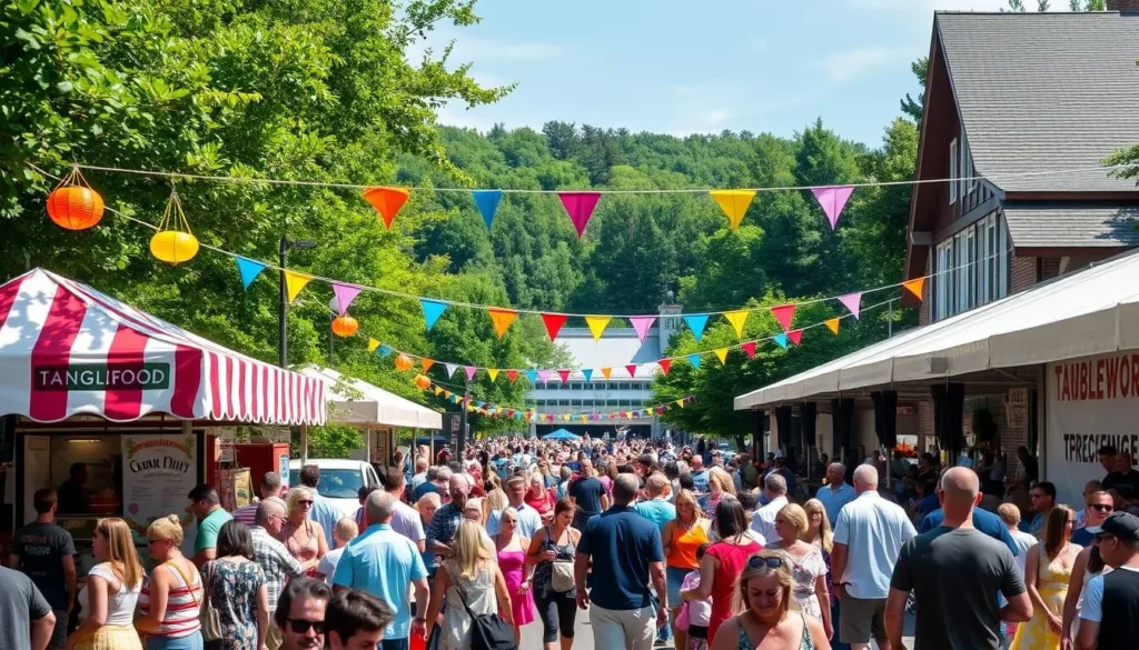Image of a summer festival in Massachusetts, such as Tanglewood