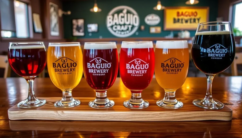 Image of a tasting flight at Baguio Craft Brewery