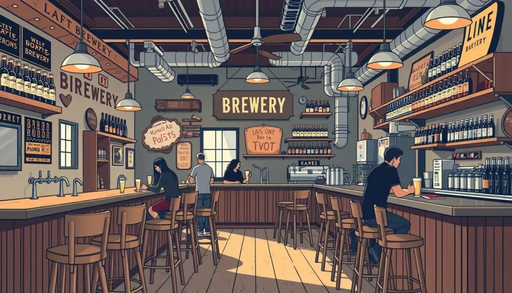 Image of a tasting room at a local craft brewery