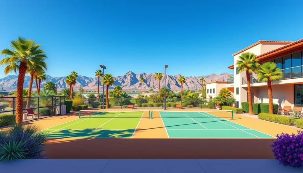 Image of a tennis court or pickleball court in Palm Desert