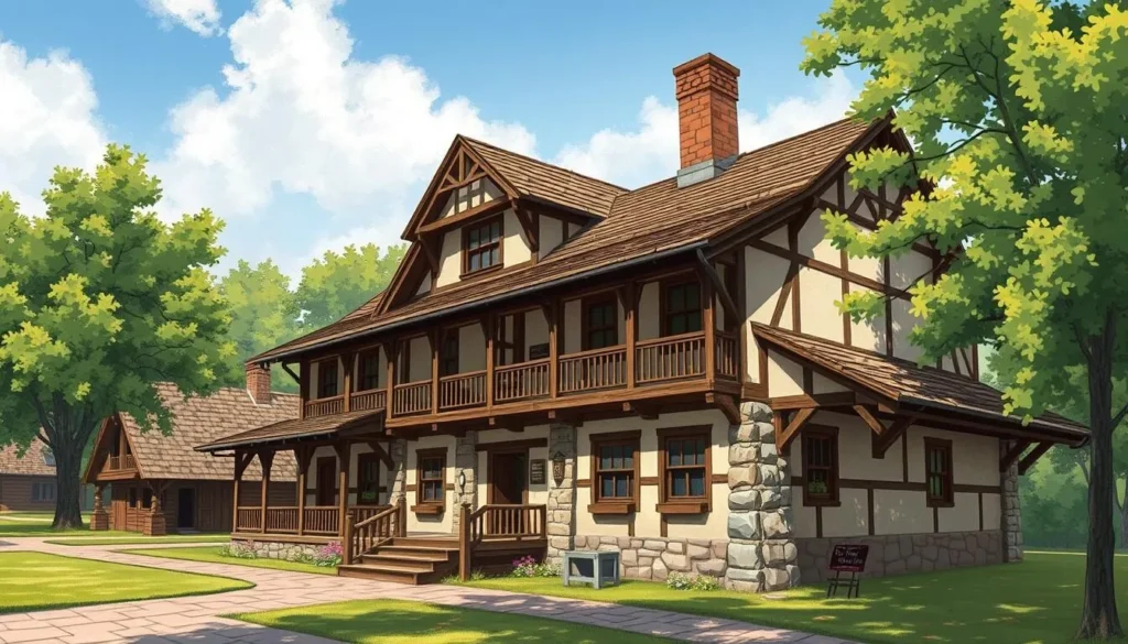 Image of a traditional German building in the Amana Colonies