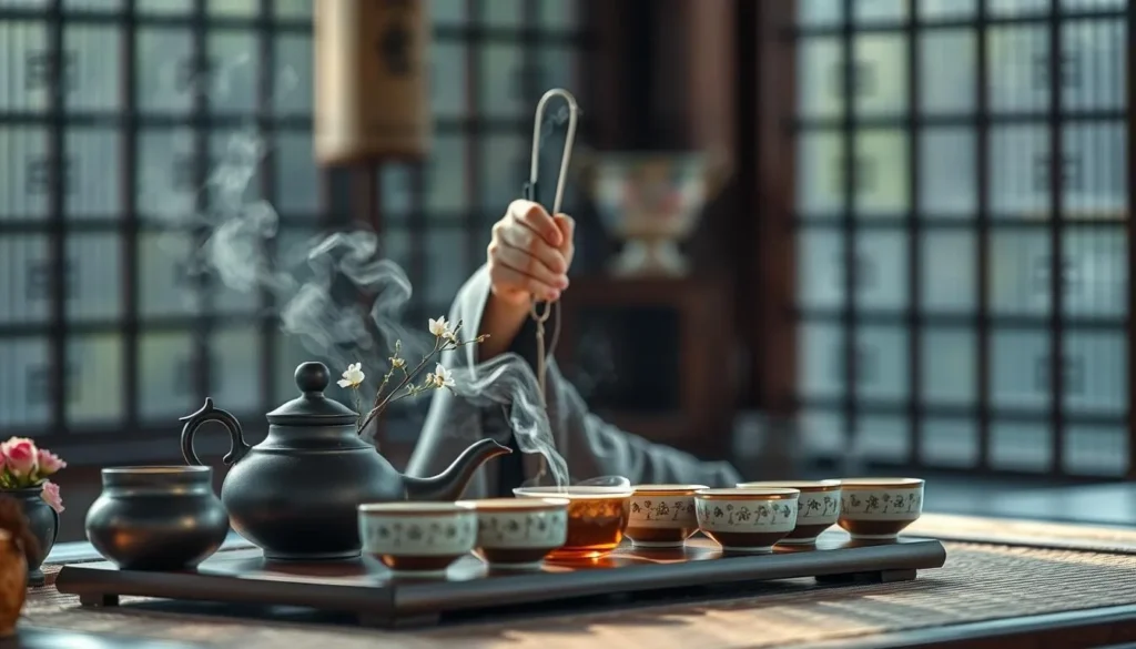 Image of a traditional Korean tea ceremony