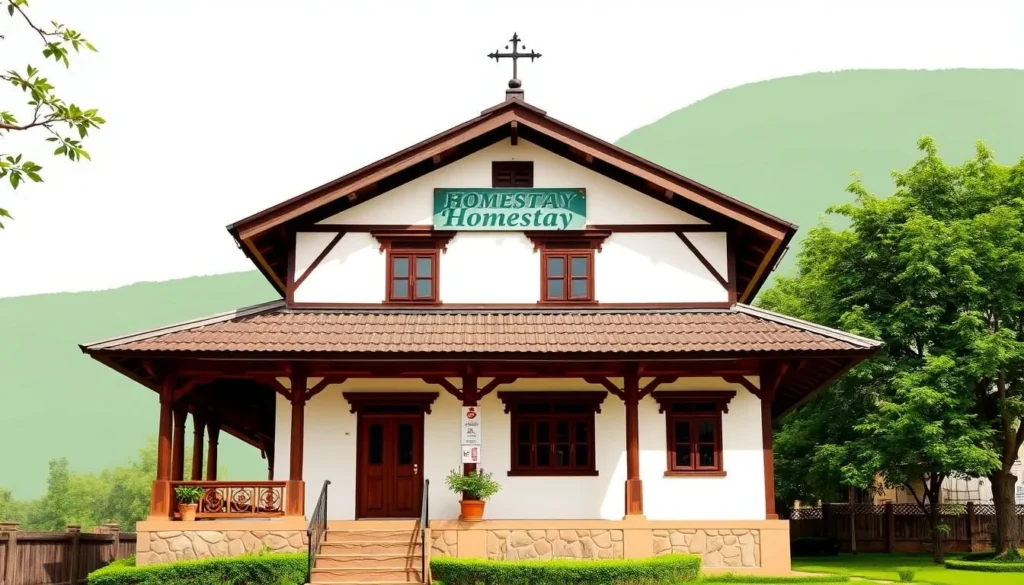 Image of a traditional Newari home in Panauti with a homestay sign