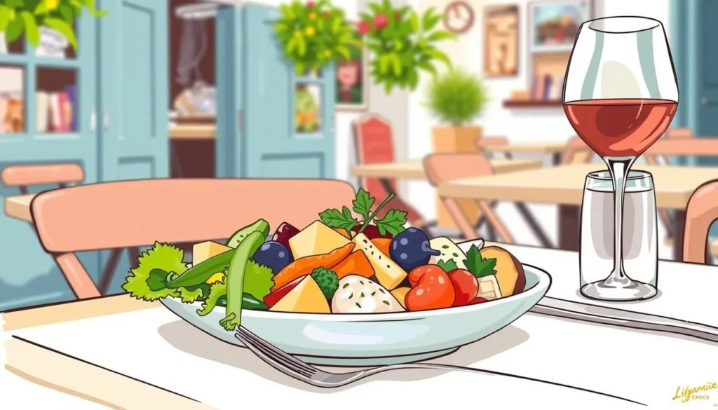 Image of a traditional Niçoise dish being served at a local eatery
