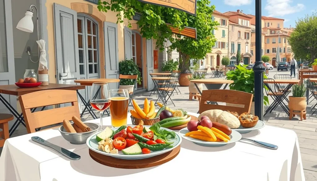 Image of a traditional Provençal meal in Nîmes
