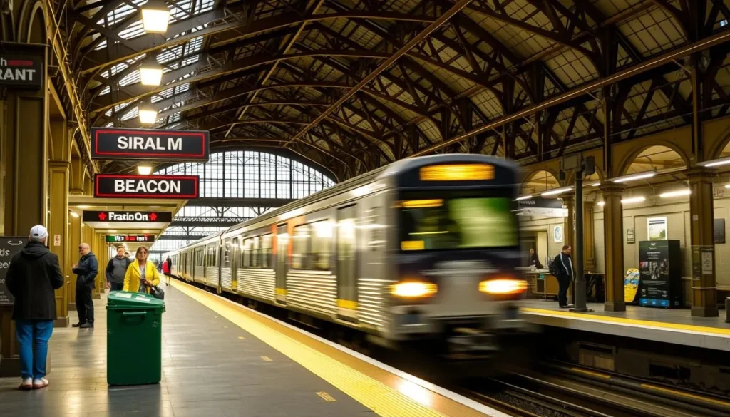 Image of a train arriving at Beacon Station