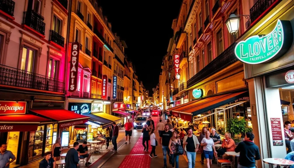 Image of a vibrant Lyon nightlife scene