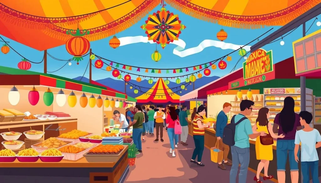 Image of a vibrant Mexican food scene in Yakima Valley