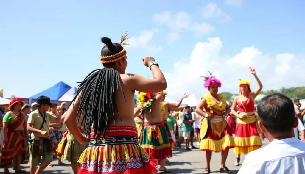 Image of a vibrant cultural festival in the Northern Mariana Islands