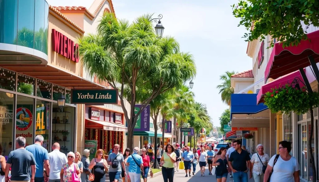 Image of a vibrant shopping district in Yorba Linda